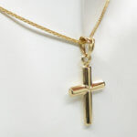 Gouden holle kruis hanger