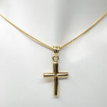 Gouden holle kruis hanger