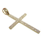 Gouden kruis hanger met zirkonia's