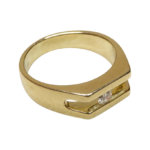 Gouden swinging diamant cachet ring
