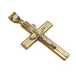 Wit en geel gouden kruis met korpus