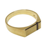 14 karaat geel gouden onyx zegelring