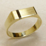 14 karaat geel gouden onyx zegelring