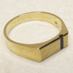 14 karaat geel gouden onyx zegelring