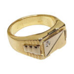 14 karaat gouden cachet ring met diamant