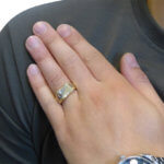 14 karaat gouden cachet ring met diamant