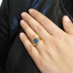 14 karaat gouden lagensteen cachet ring