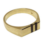 14 karaat gouden onyx zegelring