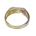 Bicolor gouden cachet ring met reliëf