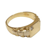 Bicolor gouden heren cachet ring