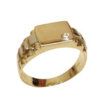 Bicolor gouden heren cachet ring