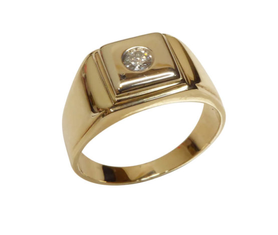 Cachet ring met diamant