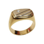 Christian bicolor gouden cachet ring met diamant