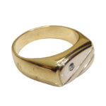 Christian bicolor gouden cachet ring met diamant