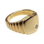 Christian geel gouden diamanten cachet ring