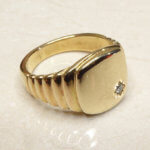 Christian geel gouden diamanten cachet ring