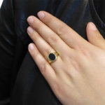 Christian geel gouden zegelring met onyx