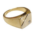 Christian gouden cachet ring met diamant