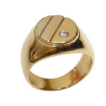 Christian wit en geel gouden cachet ring