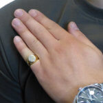 Christian wit en geel gouden cachet ring