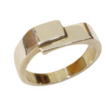 Christian wit gouden cachet ring