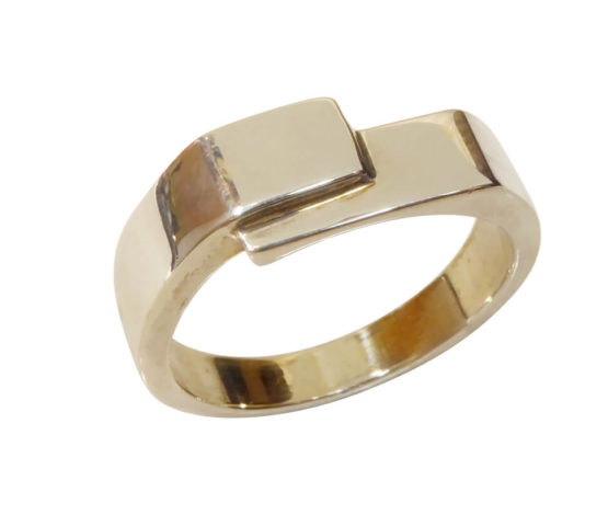 Christian wit gouden cachet ring