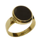 Geel gouden cachet ring met lagensteen