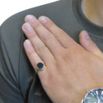 Geel gouden cachet ring met lagensteen