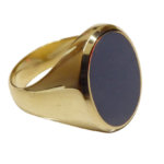 Geel gouden lagensteen cachet ring