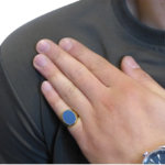 Geel gouden lagensteen cachet ring