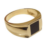 Geel gouden onyx zegelring