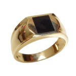 Geel gouden onyx zegelring