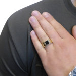 Geel gouden onyx zegelring