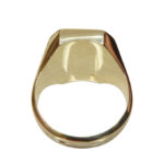 Gouden blauwe lagensteen cachet ring