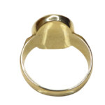Gouden cachet ring met blauwe lagensteen