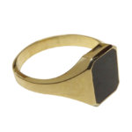 Gouden cachet ring met heliotroop