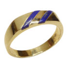 Gouden cachet ring met lapis lazuli