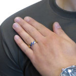 Gouden cachet ring met lapis lazuli