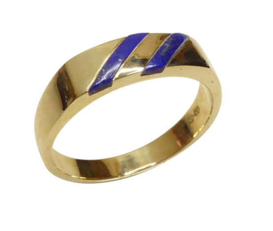 Gouden cachet ring met lapis lazuli