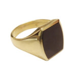 Gouden heren zegel ring met onyx