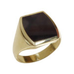 Gouden heren zegel ring met onyx