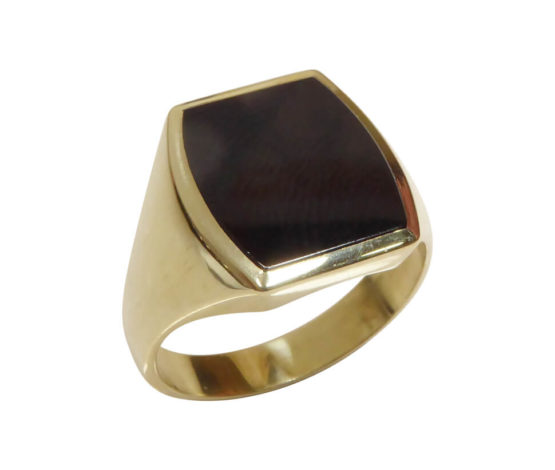 Gouden heren zegel ring met onyx