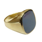 Gouden lagensteen cachet ring