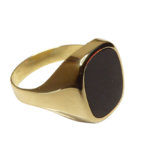 Gouden zegel ring met onyx
