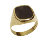 Gouden zegel ring met onyx