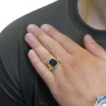 Gouden zegel ring met onyx