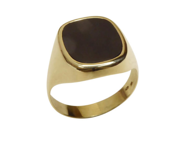 Gouden zegel ring met onyx