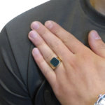 Gouden zegelring met heliotroop