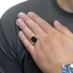 Gouden zegelring met onyx