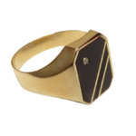 Gouden zegelring met onyx & agaat
